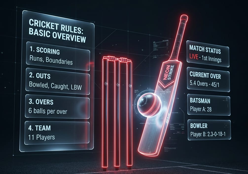 N9 Cricket rules and match control visual